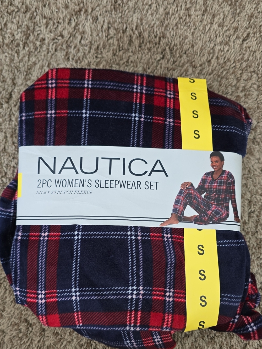 Nautica Women's Plaid 2-Piece Sleepwear Set - Red & Navy